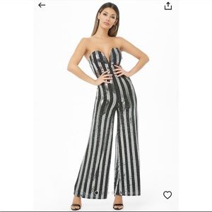 Monaco Sequin Black and White Jumpsuit